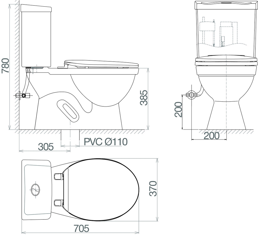 Bàn cầu hai khối VT18M - Ảnh 6