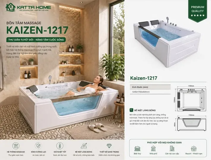 Bồn tắm massage Kaizen-1217