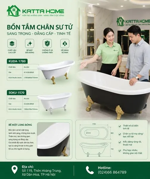 Bồn tắm chân sư tử