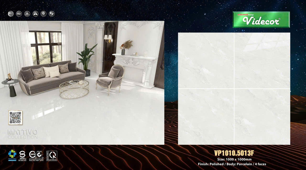 Gạch Porcelain Cao Cấp Videcor VP1010.5013F – Đẳng Cấp Sang Trọng Cho Không Gian Hiện Đại - Ảnh 2