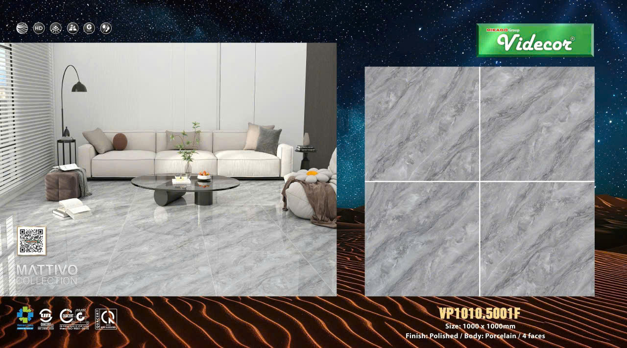 Gạch Porcelain Cao Cấp Videcor VP1010.5001F – Vẻ Đẹp Thời Thượng Cho Không Gian Hiện Đại